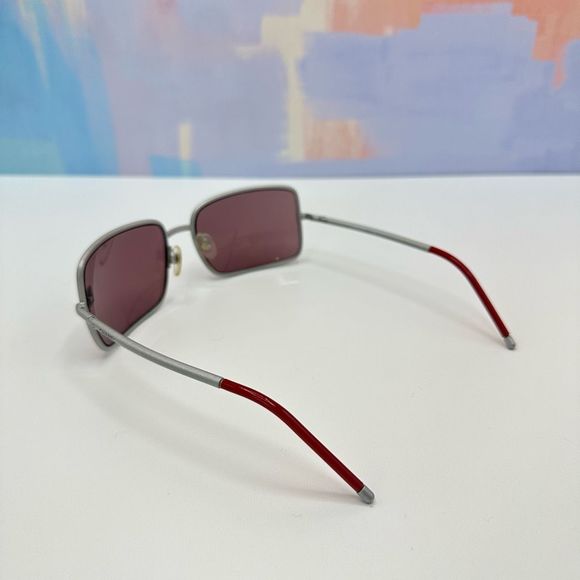 Rare Vintage Chanel Gray Frame Red Lens Sunglass with Original Dust Bag main image 7